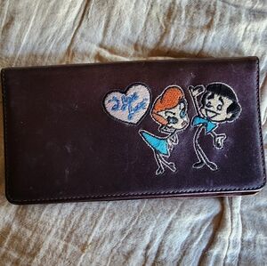 I Love Lucy embroidered checkbook cover